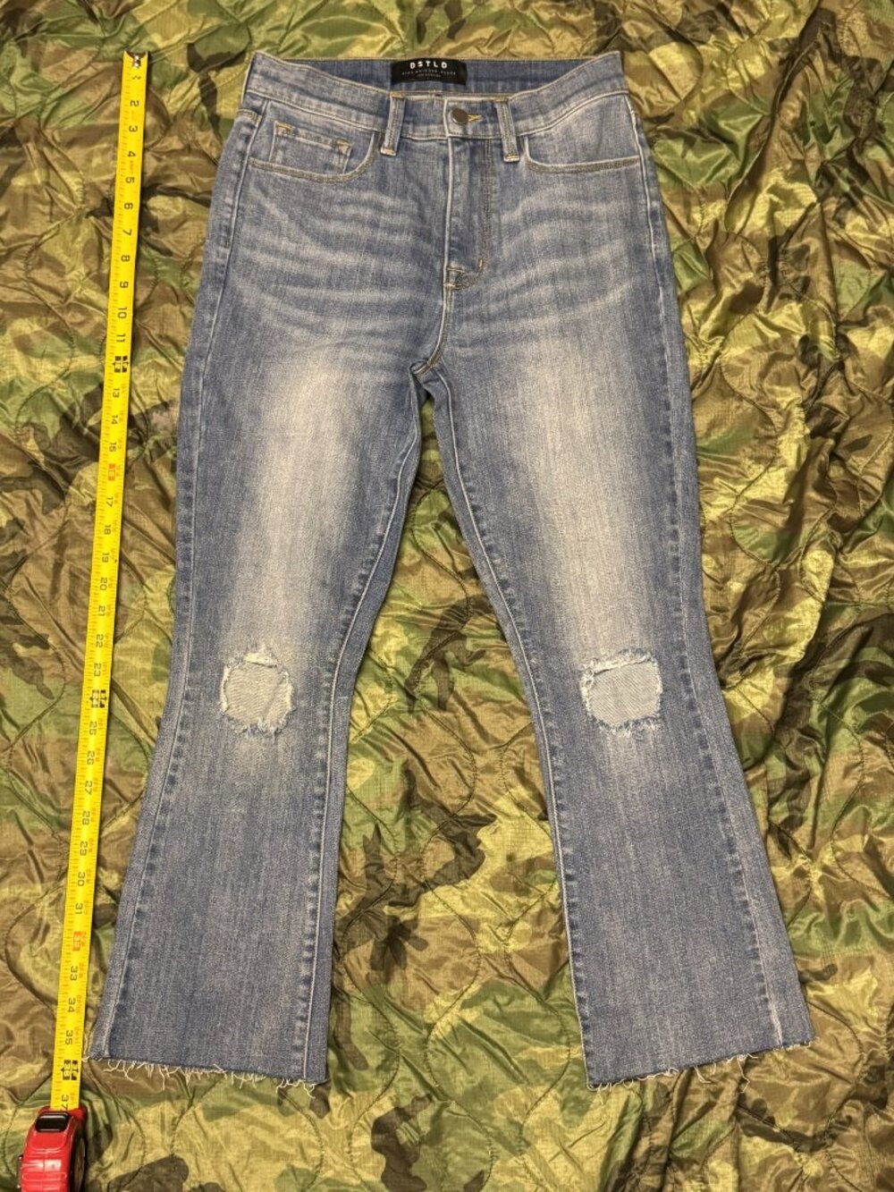 DSTLD High Waisted Flare Jeans Distressed 27x30